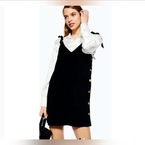 Topshop Tilda Button Mini Slip‎ Dress